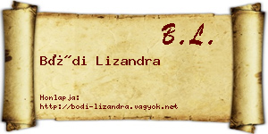Bódi Lizandra névjegykártya